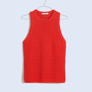 66- no992 sz m madewell Crochet-Knit Crewneck Sweater Tank